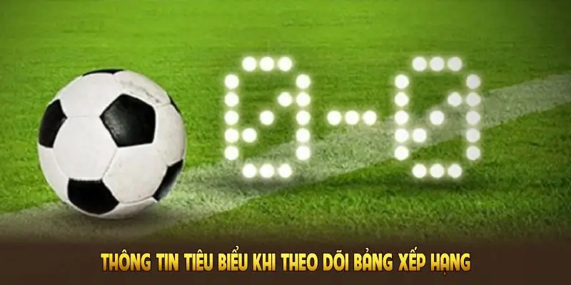 Thông tin tiêu biểu khi theo dõi bảng xếp hạng